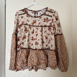 Floral Print Women's Top - Multicolor